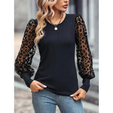 Slim-fit Color Matching Long-sleeved Top-Navy Blue-6