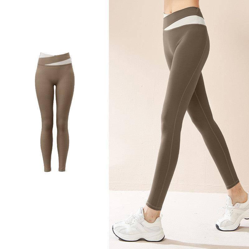 Spliced High Waist Yoga Pants Butt Lift Seamless Leggings-Coco-10