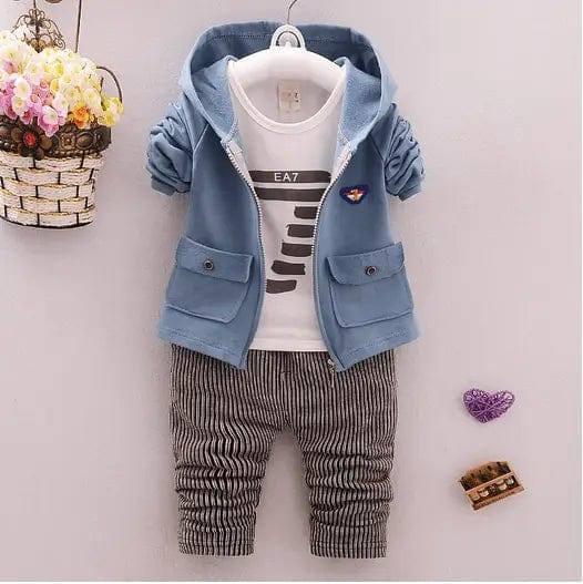 spring and autumn new boys and girls zipper striped trousers-3