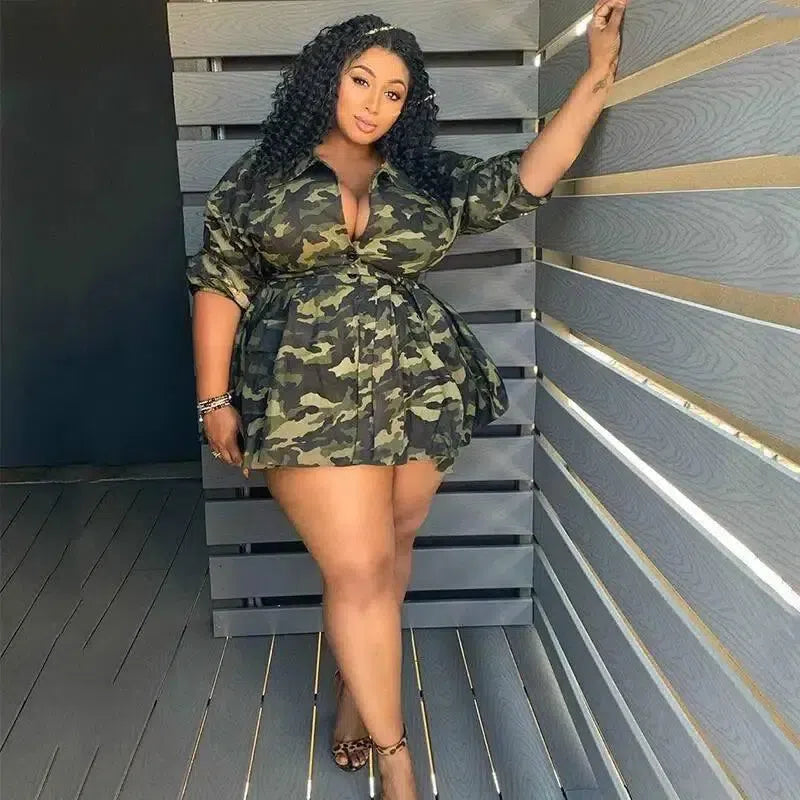 Stylish Camo Dress Looks for Curvy Fashion-1