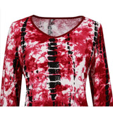 Stylish Red Print Asymmetrical Hem Blouse-5