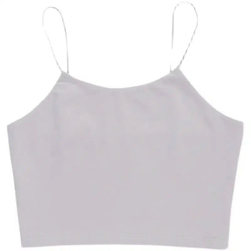 Summer All-Match Solid Color Camisole Ins Stitching Halter-4