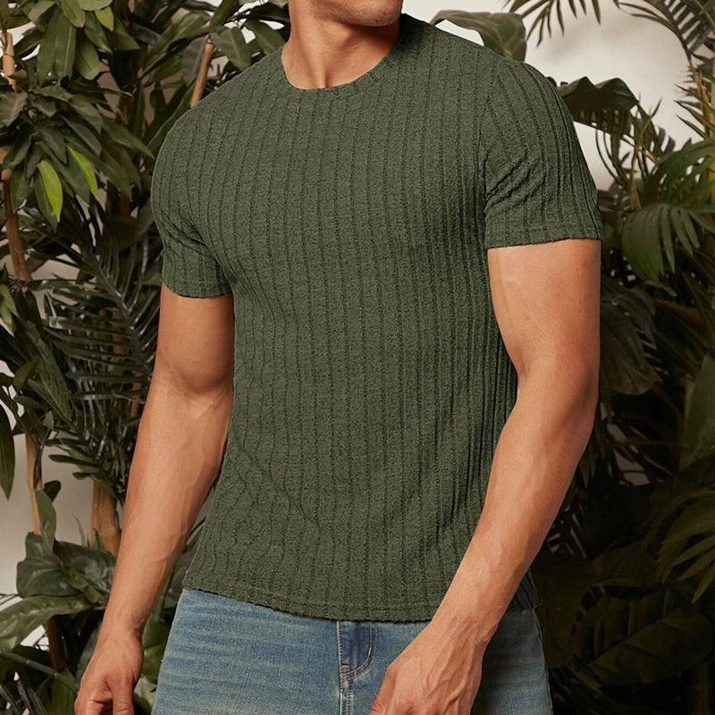 Summer Original Collar T-shirt Summer Mens Clothing White / 3XL-Army Green-2