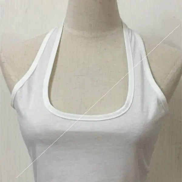 Summer Woman Halter Tops Crop Top White Vest Small-White-5