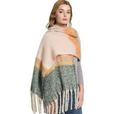 Thickened Circle Yarn Coarse Fringe Mixed Color Scarf-6