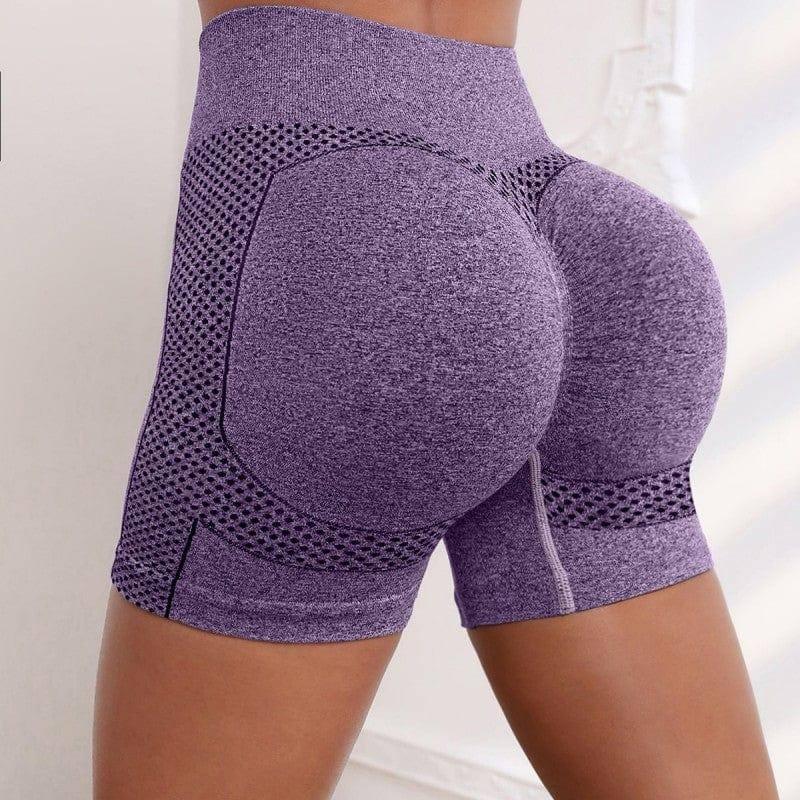 Three-point Yoga Pants For Women With High Waist And Hip-Purple-9