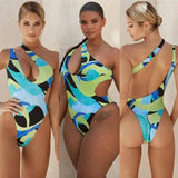 Tight Backless One-Piece Swimsuit Stripes-2