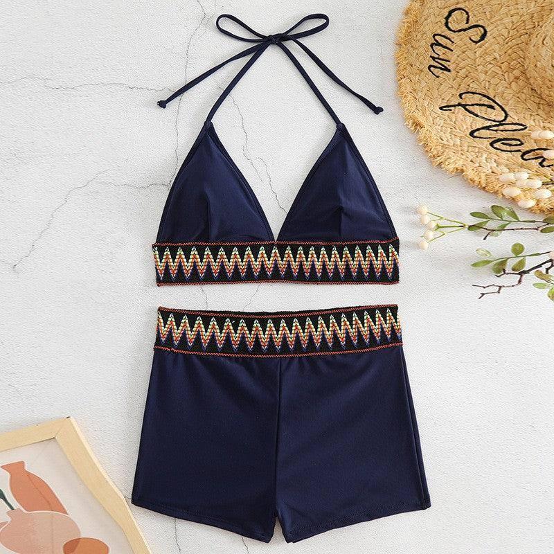 Trendy Boho Chic Swimwear Set: Summer Fashion Essentials-Navy Blue-9