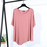 Wild T-shirt in irregular top-Pink-7