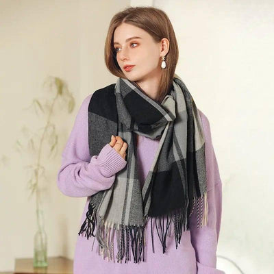 Winter Scarf Women Shawl Thickening Warm Fringe-3