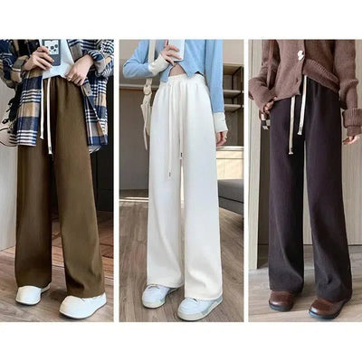 Women Long Pants Spring Autumn Women Elastic Waist Stright-3