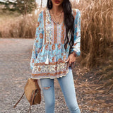 Women's Casual Printed Long-sleeved Top-2