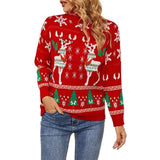 Women's Fashion Simple Deer Snowflake Christmas Sweater-3