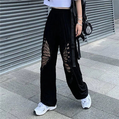 Women's Korean Style Black Casual Pants-4