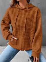 Women's Loose Casual Solid Color Long-sleeved Sweater-Brown-14