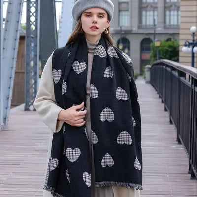 Women's Love Print Mid-length Scarf-3