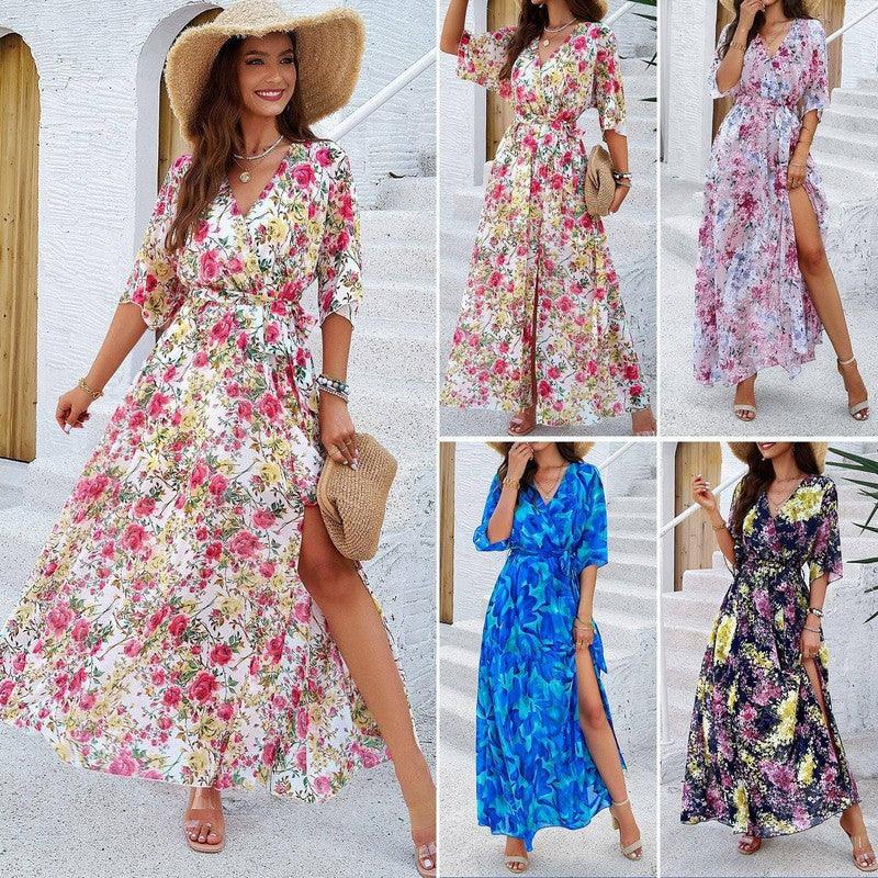 Flowy Maxi Dress with Sleeves for Summer-9