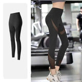 Yoga pants pocket running sports cropped trousers-Black-1