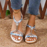 Round‑Toe Woven Outdoor Flat Sandals